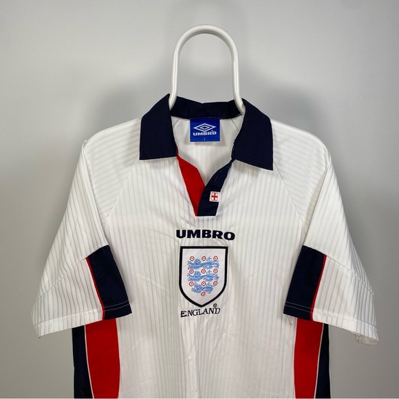 Original Umbro England Football Shirt 1998 Home Rare White Large - Picture 2 of 16